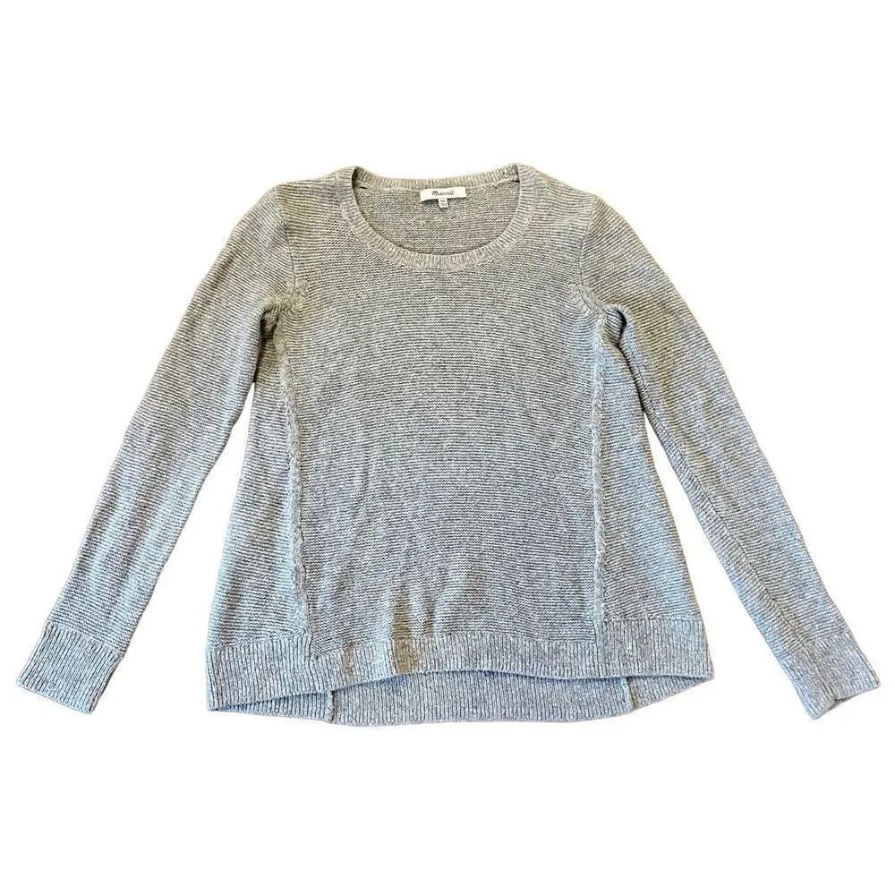 Madewell grey knit crewneck sweater xxs